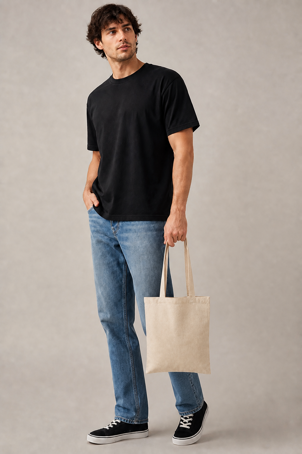 Custom Natural Cotton-Linen Canvas Tote Bag – 14 × 15 in
