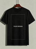 Custom black and white unisex T-shirt with front design upload area